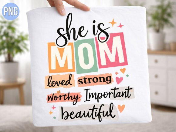 Celebrating Resilience: Using the She is Mom Loved Strong Motherhood PNG in Creative Projects