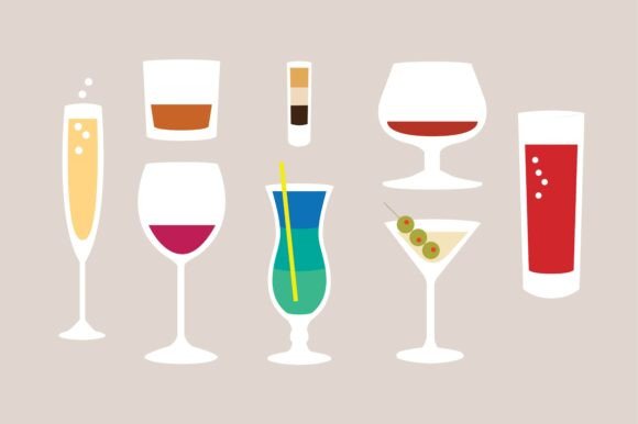 Cocktail Glasses Vector Clipart: Elevating Design with Modern Minimalism
