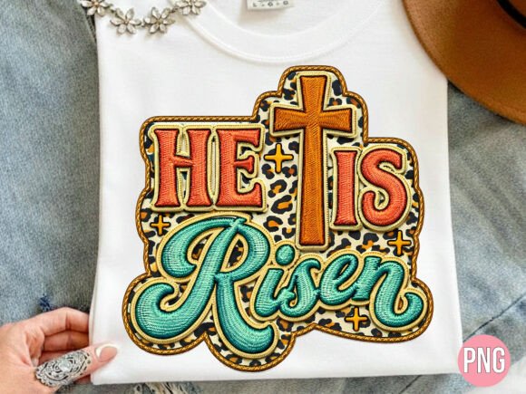 He Is Risen Easter Cross Leopard PNG