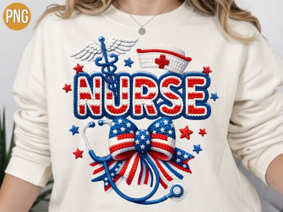 Nurse Patriotic Crochet Stethoscope PNG: Integrating High-Quality Digital Assets into Creative Workflows