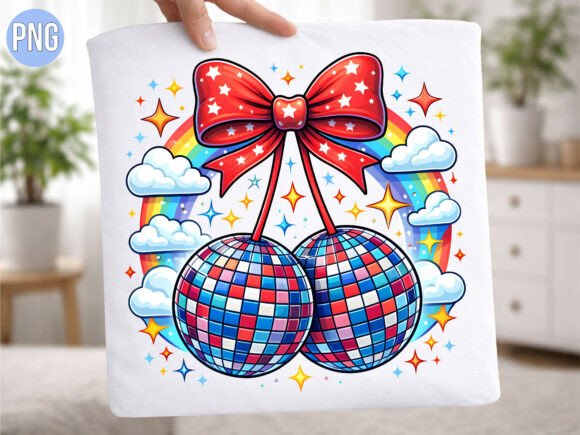 Unleashing Creativity with the Patriotic Disco Cherry Rainbow Shirt PNG