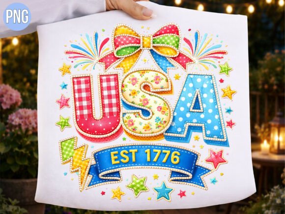 USA Est 1776 Patriotic Shirt Design PNG